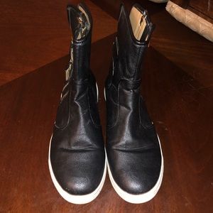 Dollhouse Black faux leather boots size 10
